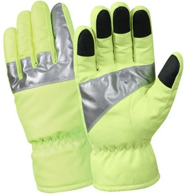 High-Visibility Safety Green Insulated Work Gloves with Thermoblock Insulation, Reflective Tape, Nylon Cordura — Gloves for Work