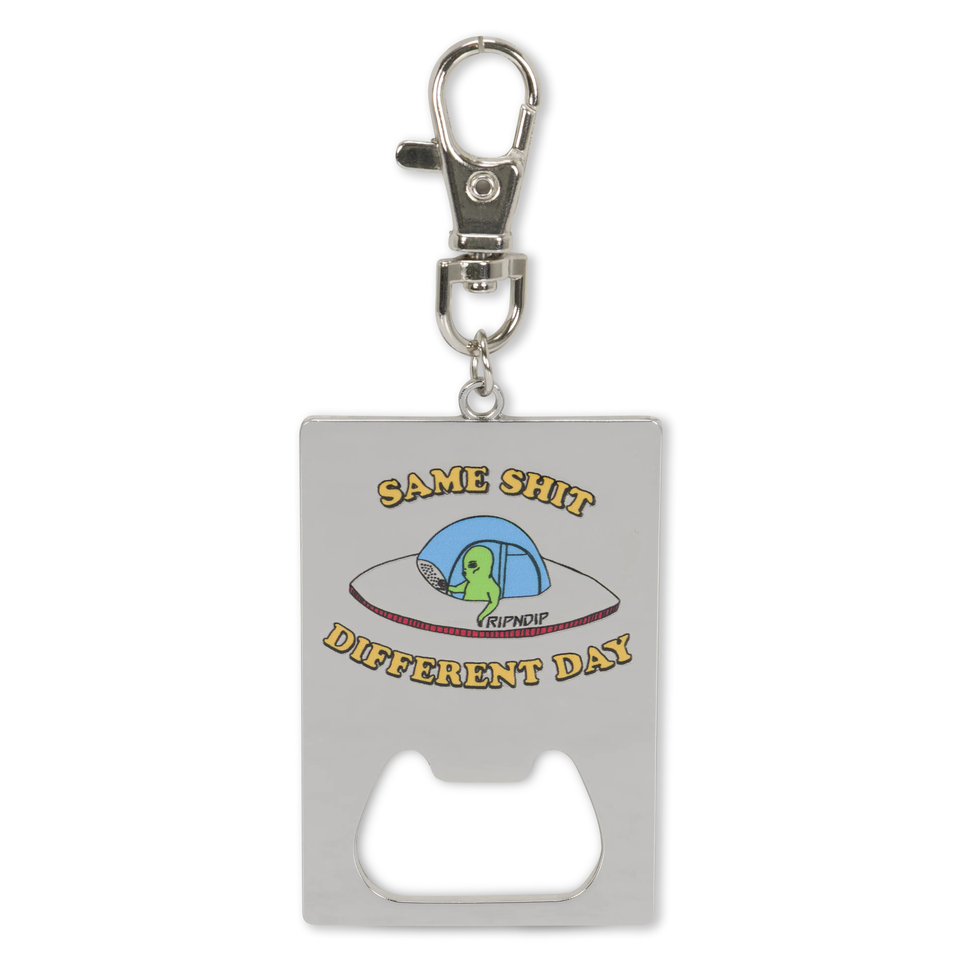 RIPNDIP Silver Beer Bottle Opener Keychain for Adults - "Same Shit Different Day" Humor on Key, 1 Size Everyday Kitchen Utensil Gadget