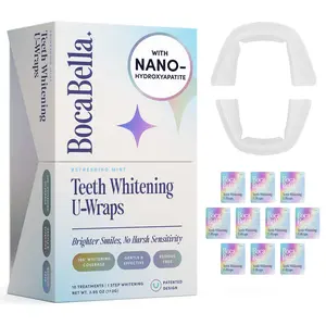Teeth Whitening U-Wraps – 15% Hydrogen Peroxide, Enamel-Safe, No Sensitivity – Aloe, Calendula & Peppermint – Fast Whitening Strips