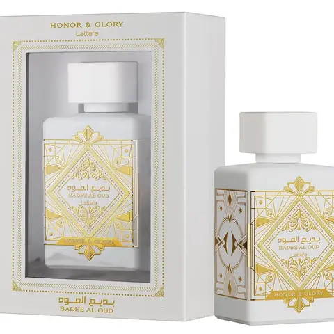 Lattafa Bade'e Al Oud Honor & Glory Unisex EDP Fragranced Perfume Spray Bottle - 3.4 oz Regular Edition Single Item, Long-Lasting Spicy Arabic Fragrance with Black Pepper, Pineapple, Creme Brulee, Vanilla, Moss & Sandalwood Oriental Aroma for Adults
