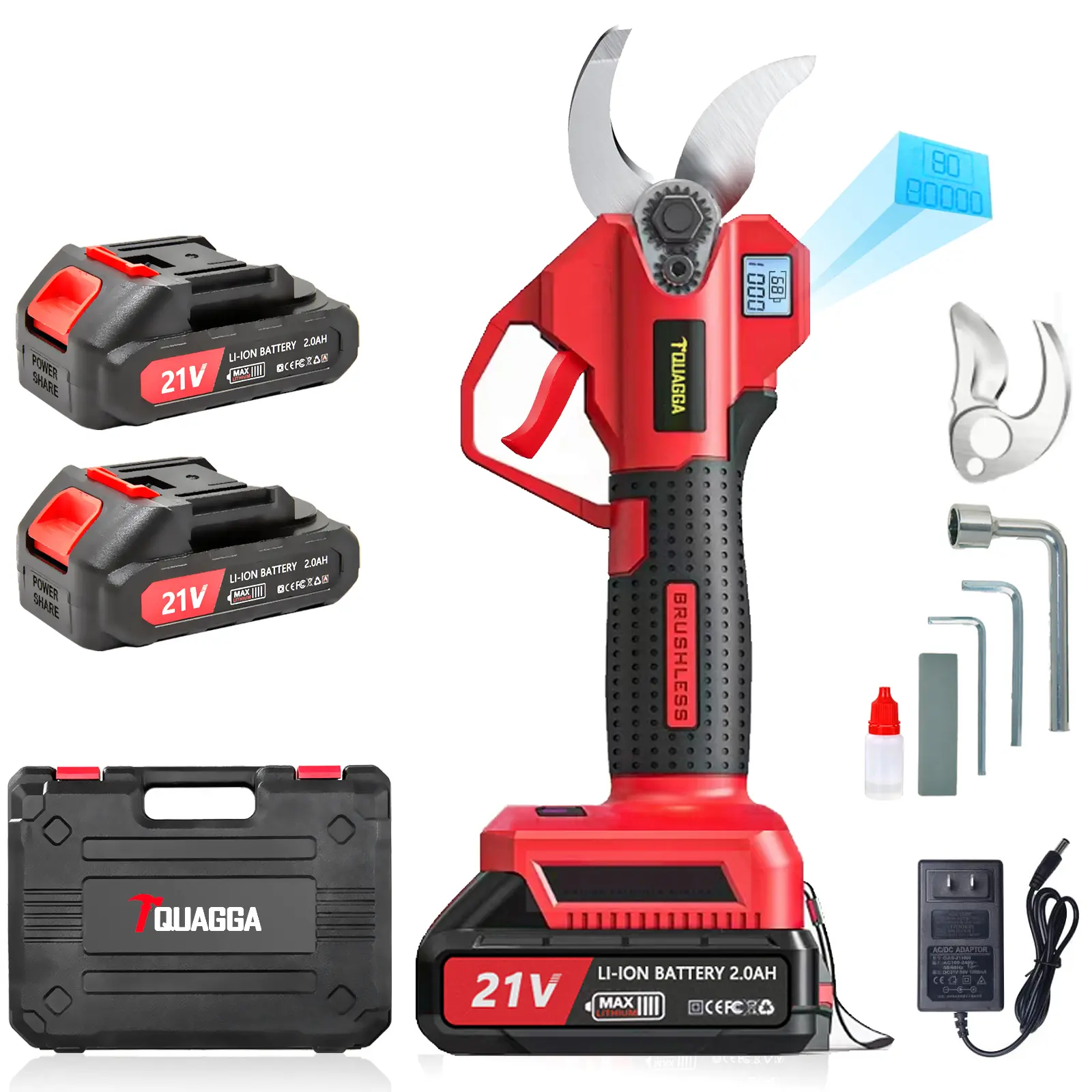 21V Cordless Electric Pruning Shears – 28mm Max Cut, 2 Batteries, 6-8H Runtime, Tree & Shrub Trimmer 21V Cordless Electric Pruning Shears – 28mm Max Cut, 2 Batteries, 6-8H Runtime, Tree & Shrub Trimmer