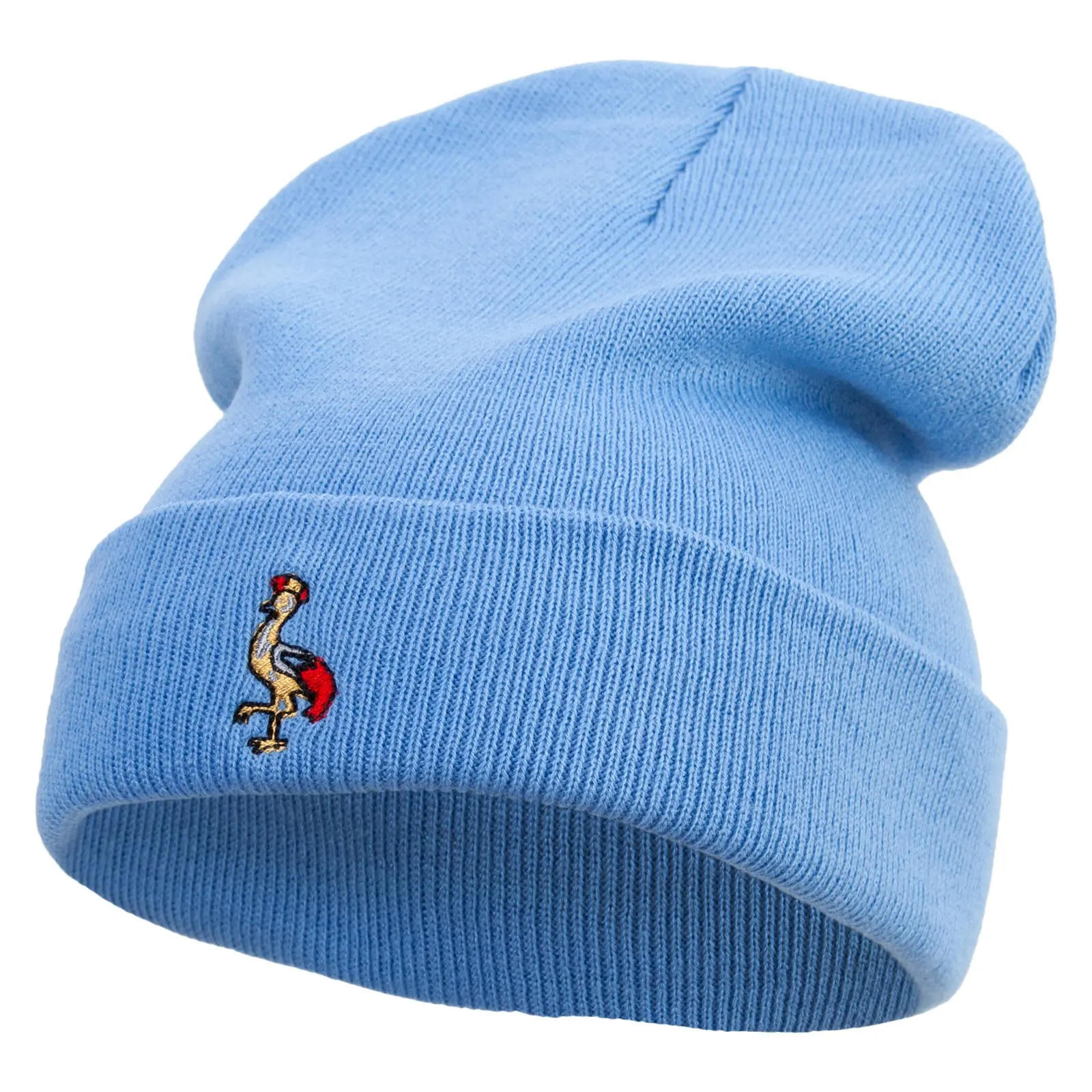 Uganda Crane Logo Embroidered 12 Inch Long Knitted Beanie