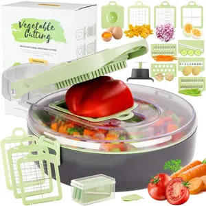 Vegetable Chopper Slicer Pro Mandoline Veggie Slicer Multi All in 1 Food Chopper with Container Onion Chopper, Kitchen Vegetable Slicer Dicer Cutter Egg Separator Kitchen Gadgets
