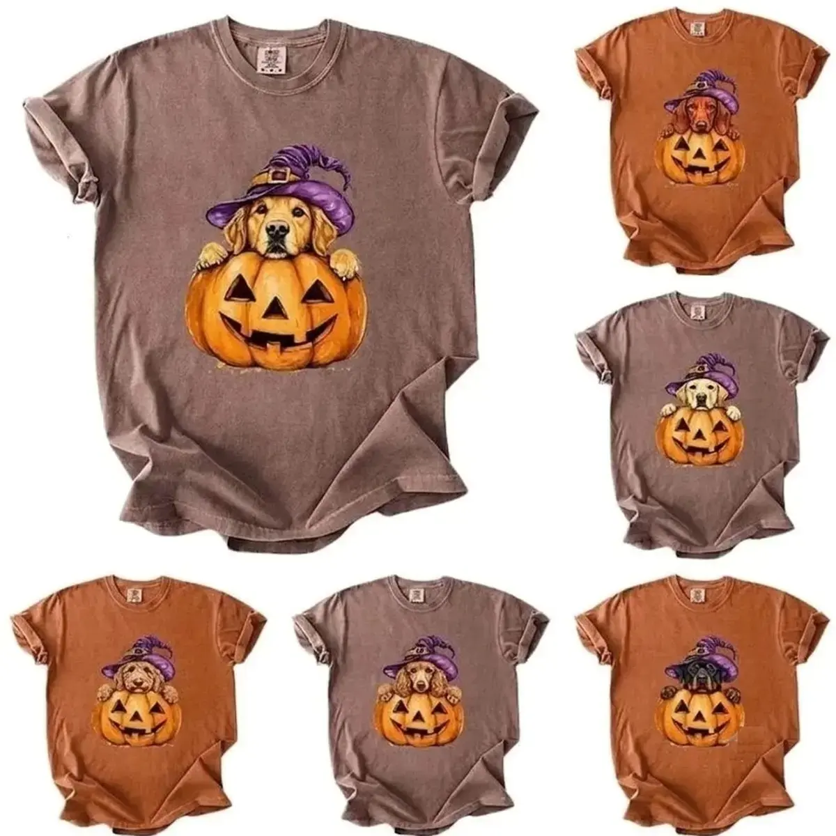 Comfort Colors 50 Dog Breeds Dog Halloween Shirt, Pet Portrait Tee, Pumpkin Dog Shirt, Custom Dog Breed Halloween Gift, Dog Mom Shirt, Cute Spooky Pet Lover Tee, Fall Halloween Apparel jun30 - TrendWear USA