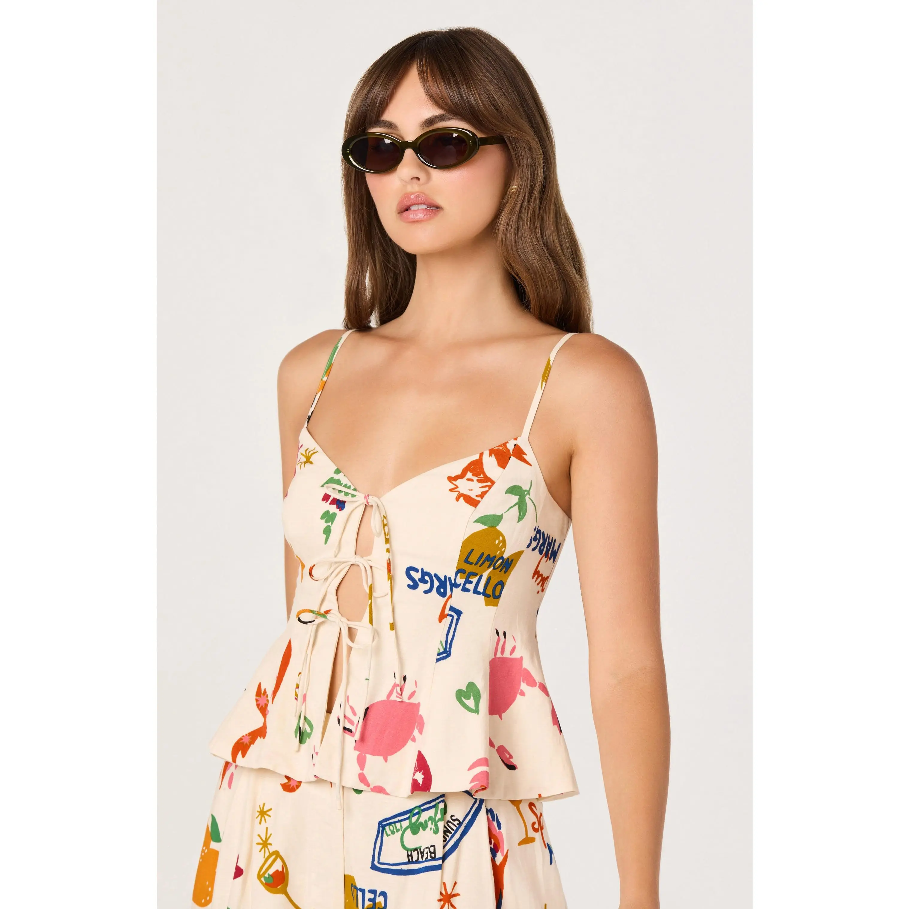Alma Printed V-Neck Tank Top