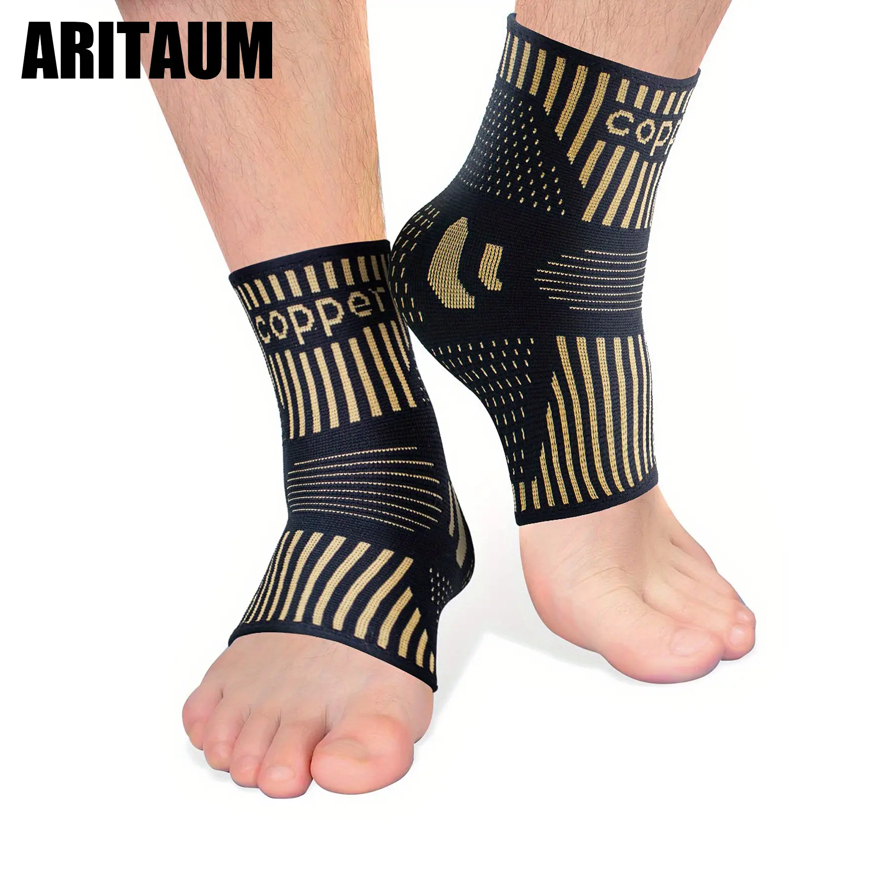 ARITAUM Copper Ankle Brace for Women & Men, Compression Ankle Support for Sprain & Strain, Achilles Tendonitis, Plantar Fasciitis & Recovery, Ankle Sleeve for Basketball, Football, Daily Use protective gear Healthcare Tool