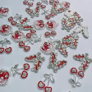 【D003】DIY Christmas Halloween Alloy Oil Drop Pendant Copper Charms Bracelet Necklace Earring Making Jewelry Accessories Fashionable and Versatile