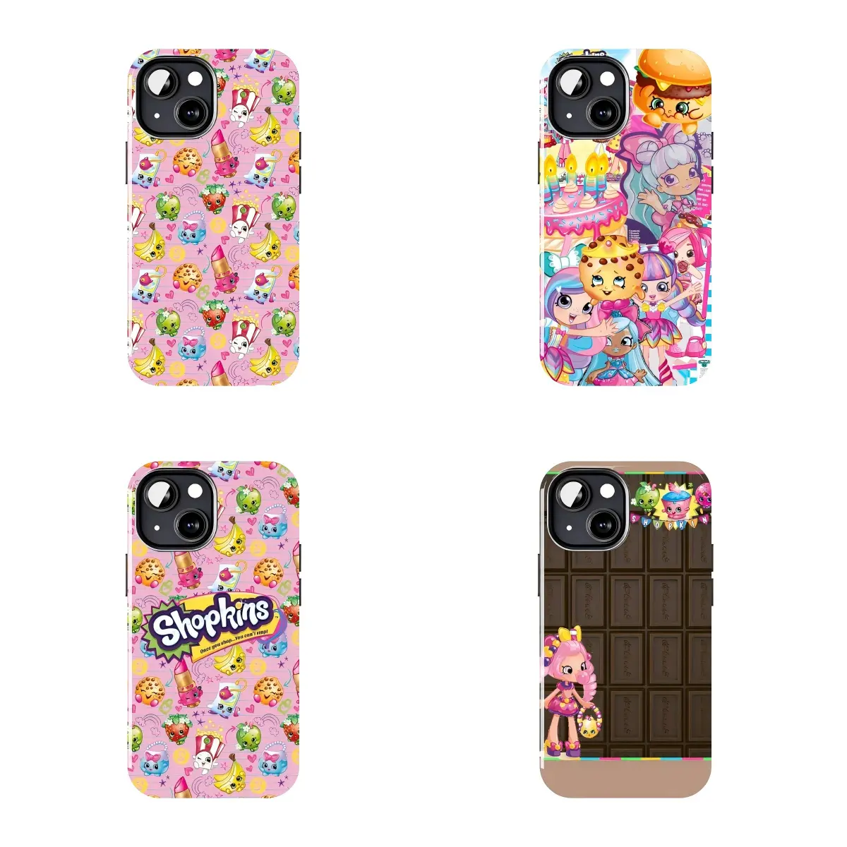 Colorful Shopkins Aesthetic Phone Case Suitable for iPhone 11 12 13 14 15 16 17 Pro Max Plus Mini | Decora Y2K Kidcore Vibe | Extreme Duty Impact Resistant Protective Bumper Tough Hard Shell Phone Armor Case Shield