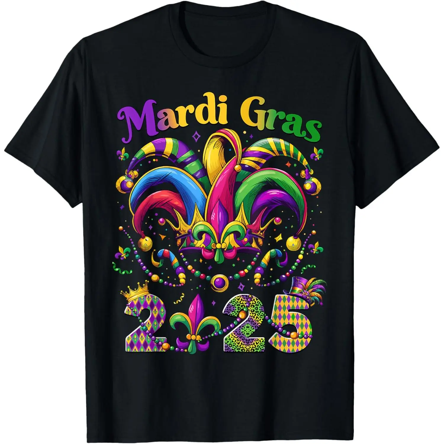 Mardi Gras 2025 Jester Outfit Kids Girls Boys Men Women Unisex T-Shirt, Ladies T-Shirt, Sweatshirt, Hoodie (S-3XL)