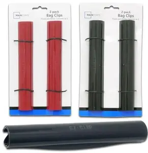 CrazyCoolBuys 4Pk (2 Red 2 Black) Mainstays Ez-Clip Bag Clips Potato Chips Plastic Closer