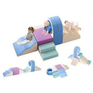 Linor Soft Play Climbing for Toddlers, 8pcs Foam Climbing Blocks for Toddlers for Nursery, Living Room, Baby Climbing Blocks with Tunnel for Climb,Crawl and Slide