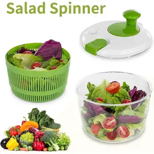 5L Salad Spinner Large, Big Salad Dehydrator, Vegetable Washing Bowl, Fruit and Herb Lettuce Drying Machine, Efficient Salad Prep and Food Cleaning