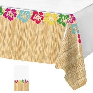 Hawaiian Party Decoration Palm Leaves Disposable Tablecloth Table Cover Tropical Summer Beach Supplies Luau Birthday Party decor