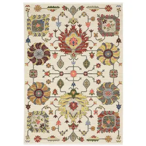 Oriental Weavers Lucca 8111W Ivory Multi Traditional Axminster Loomed Rug