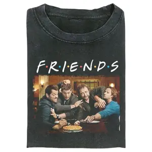 Supernatural Friends Funny With Pie T-Shirt and Sweatshirt, Dean Sam Graphic Meme Tee, Unisex Crew Neck Shirt, Trending Gift for Men and Women