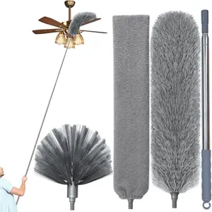 100" Microfiber  Dusters for Cleaning, Cobweb Duster with Extension Pole, Spider Web Brush & Ceiling Cleaning Tools, Dust Remover Set for Cleaning High Ceilings, Furniture, Ceiling Fan, Blinds