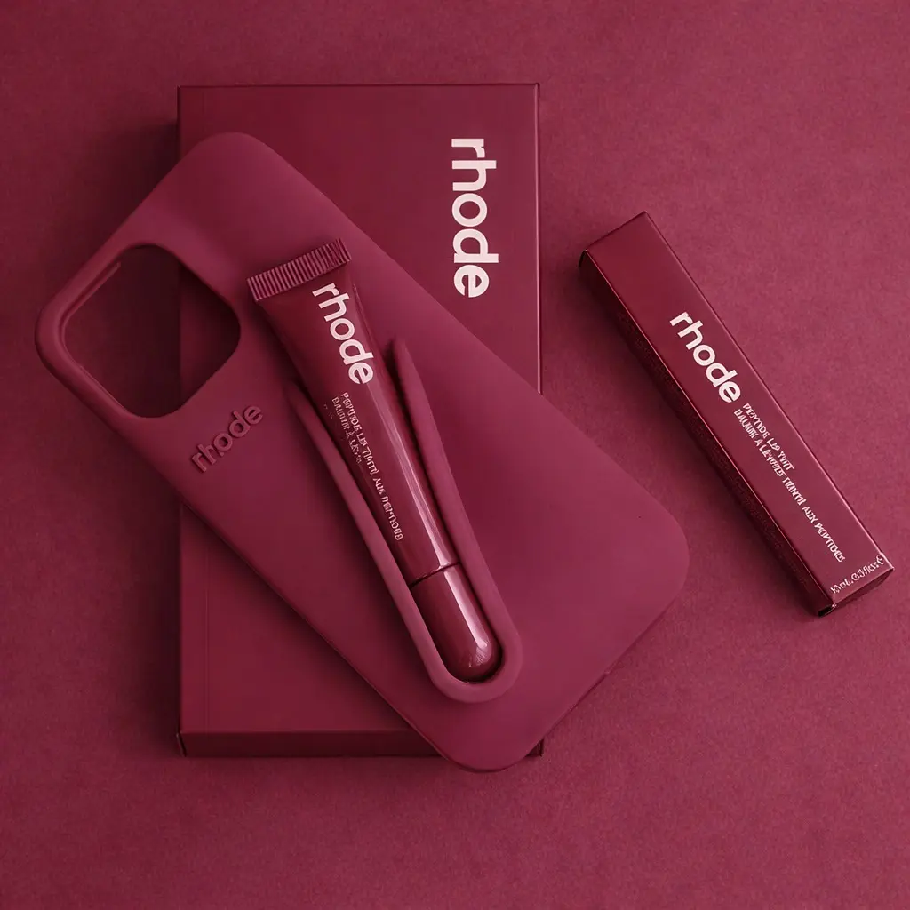 Lip Gloss Holder iPhone Case with Box, Silicone Lipstick Case for iPhone 17 16 15 14 13 12 11 Pro Max Plus