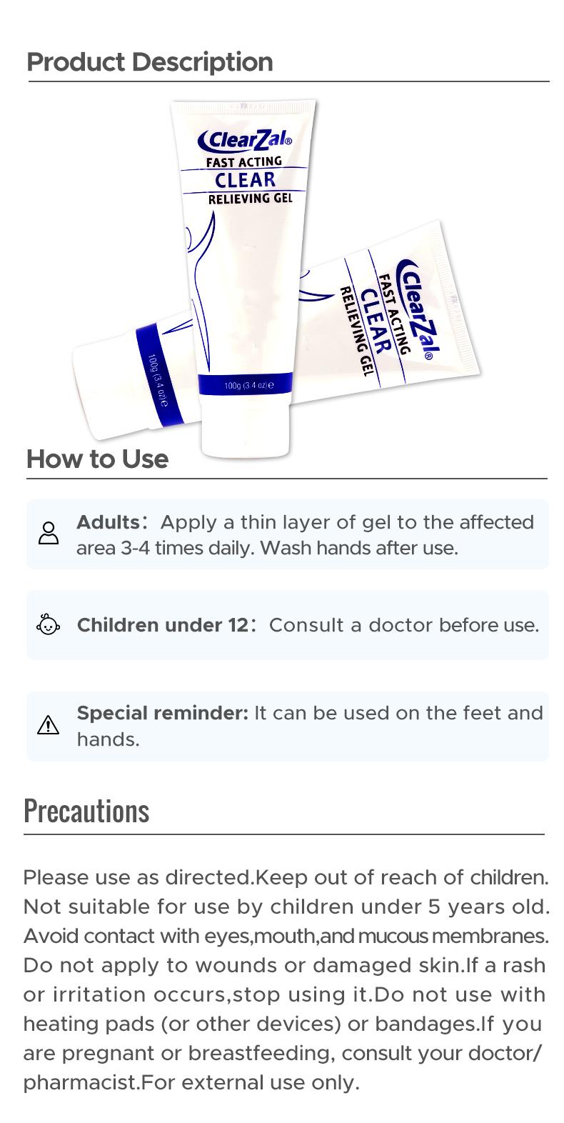 Clearzal Soothing Cooling Gel 100g, Relieving Body Gel, Cooling with Menthol and Frankincense, Helps Relieve Muscle Tension , Relax your waist, legs, knees, shoulders and neck to relieve fatigue, Sports Soothing Cooling Gel Body Care Lotions Repair gel