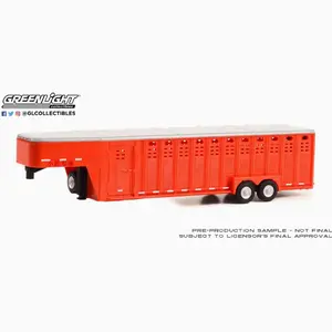 GreenLight 1:64 Scale 26-Foot Verticle 3 Hole Gooseneck Livestock Trailer Alloy Car Model Collection Display Ornament Toy Gift