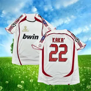 2006 2007 Milan Away Retro White No.22 Kaka Short Sleeve Soccer Jersey