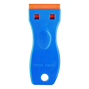 Plastic Razor Blade Scraper, 2PCS Scraper Tool, 120PCS Plastic Blades, Cleaning Scraper Remover for Stickers, Decals, Adhesive, Labels, Paint from Glass, Car, Window, Caulk, No Scratches, Blue