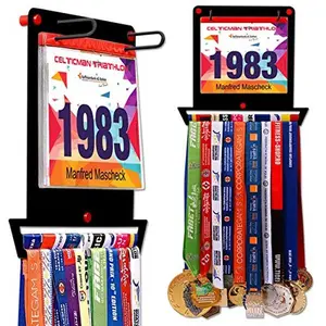 Running Medal & Race Bib Holder — Square Shape Display Bundle