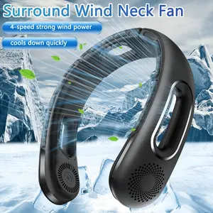 Portable Multifunctional Rechargeable Neck Fan,Usb Charging Neck Fan with 4-Speed Quiet Operation,for Summer Outdoor Sports Beach & Music Festivals