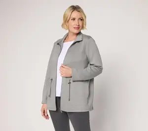 Susan Graver Weekend Petite Serene Knit Zip Front Anorak Jacket