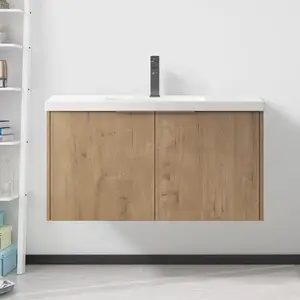 Hardware Modern Design 36 Inch Float Mounting Bathroom Vanity With Sink Soft Close Door,2 Doors-00636 IMO(KD-Packing)