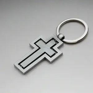 Large Retro Spinning Cross Keychain