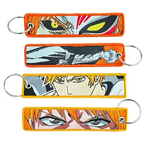 Anime Bleach Keychain Jet Tag Embroidered Car Key Ring & Bag Accessory for Fans & Collectors