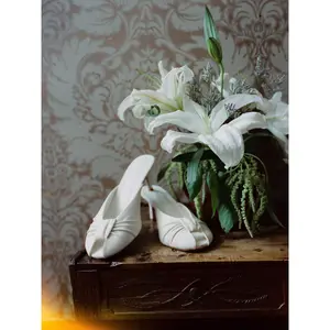 Cider BOWKNOT OPEN-TOE MULE HEELS