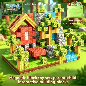 Magnetic Block Building Set, Magnetic Building Blocks, Creative Magnetic Blocks, Interactive Parent-Child Puzzle Game, Educational Toy for Kids, Inspires Creativity, Perfect Gift for Halloween and Christmas