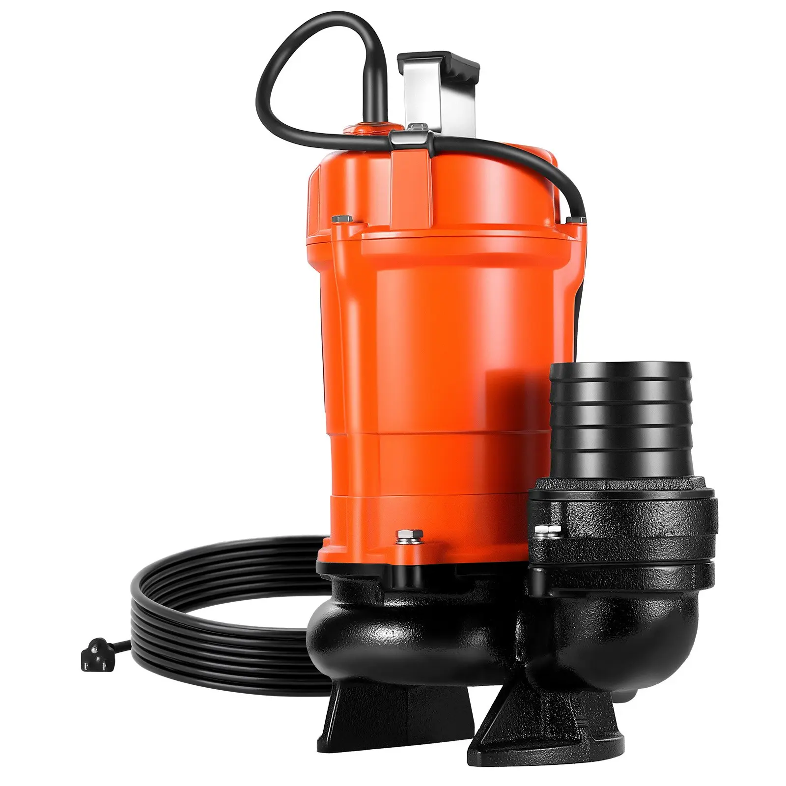 【Summerfinds】VEVOR 1 HP Cast Iron Submersible Trash Pump, 120V, 5000 GPH, 3 in Discharge, 40 ft Max Lift, 32.8 ft Power Cord, Anti-Clog Hose Port, Swimming Pool Pumps for Drain Waste, Pond, Draining Flooded Areas [DealsForYouDays], Basement