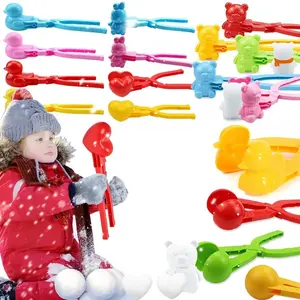 Children's Snow Toy Snowball Making Clip Adult Heart-Shaped Snowflake Clip Outdoor Snowball Mold Toy Snowball Fight Sports Toy