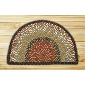 212 MAIN Capitol Importing 32-SM019 Slice-Shape Burgundy-Mustard Rug, 18 in. x 29 in. Small, for Indoor Use