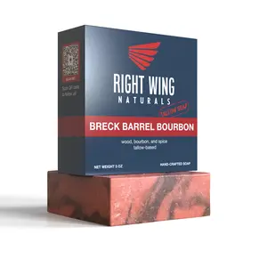 RIGHT WING NATURALS Breck Barrel Bourbon Tallow Soap for Men – Bold Oak, Barrel-Aged Whiskey & Spice Scent – Handcrafted 5oz Bar for Rugged Skincare & Masculine Grooming