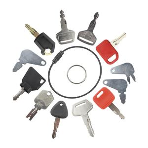 12-Piece Heavy Equipment Keys Set, Universal Fit for CAT, Bobcat, John Deere Excavator, Dozer, Backhoe, Chain-Attached Bundle Keychain with Carabiner for Vehicle Locks