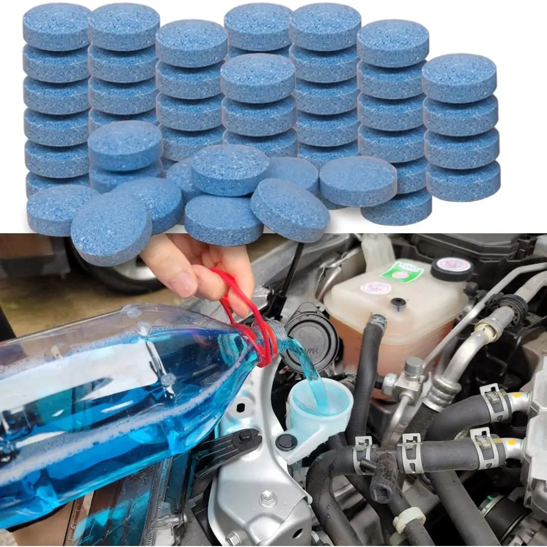 100 count  windshield washer fluid Concentrated Clean Tablets, Formula windshield wiper fluid Solid Effervescent Tablet.Remove glass stains,Clear vision(Use With De-icer or Methanol for Winter)
