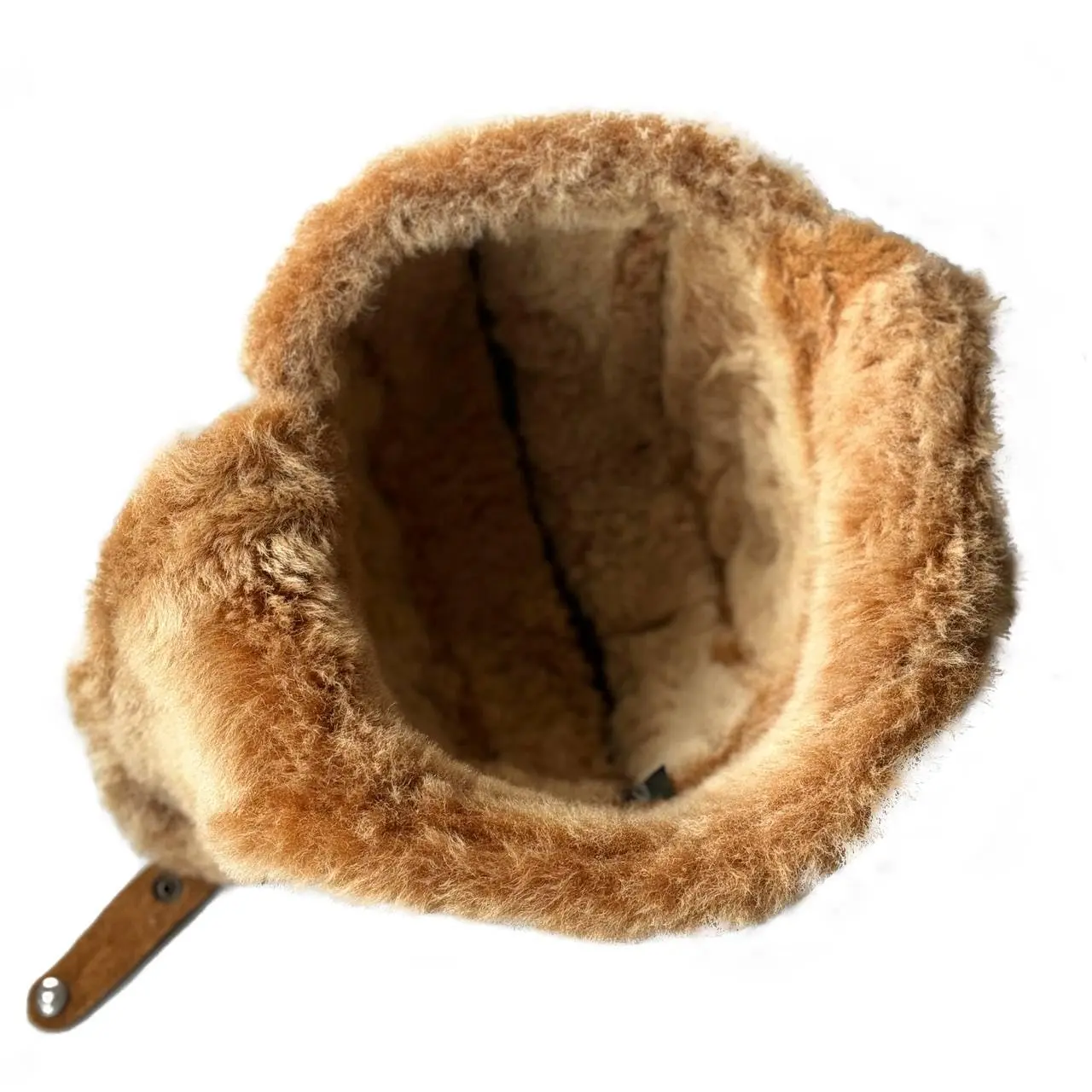 Vintage Sheepskin Sueded Fleece Sherpa Shearling Lined Hat Winter Shearling Beanie Hats - Etsy main image 2