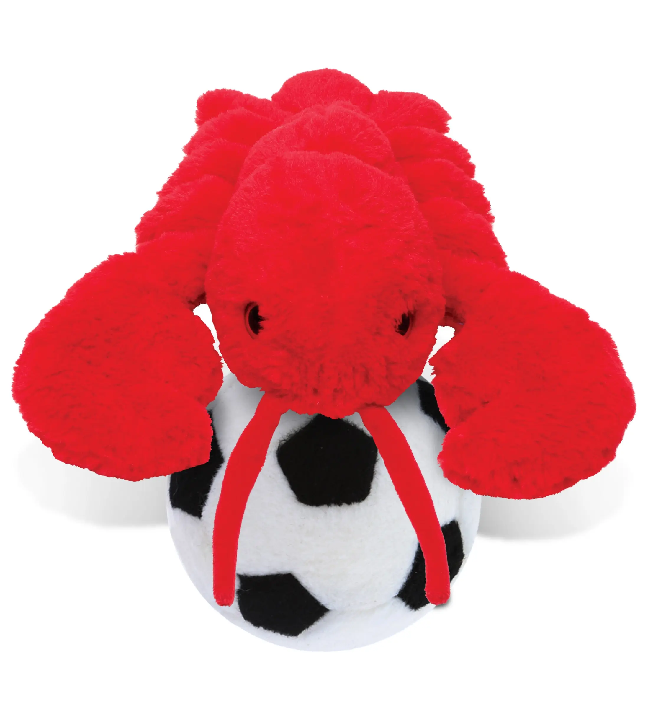 DOLLIBU Elegant Red Lobster Soft Polyester Soccer Ball Stuffed Toy - 13x11x4.5in Ocean Life Plush, Kids Hugger for Family Bonding, Valentine's/Birthday Gift, Ocean-Themed Room Decor (Animals & Nature Themed)