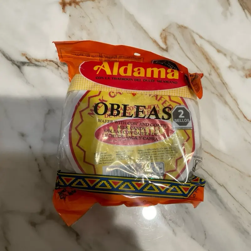 Aldama oblea cajeta  wafer with milk candy