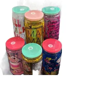 Globe cups with customizable wraps and glitter Drinkware