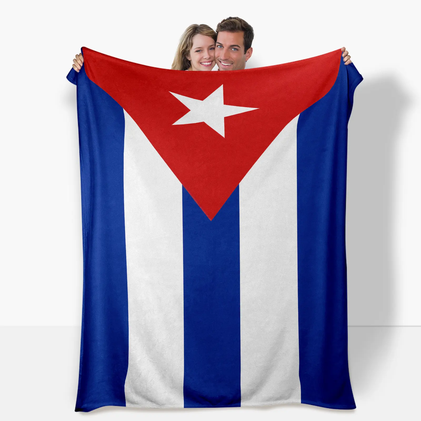 Cuba Flag Digital Print Flannel Blanket - Cozy Blanket Throw, Soft Warming Anti-Pilling Bedding Linen - Bedroom Sofa Use, Adult Birthday Gift (Textiles & Soft Furnishings)