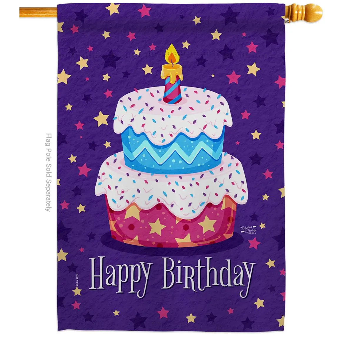 Celebrate Birthday Double-Sided House Flag, Multi Color