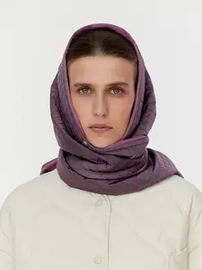 Puffer Quilted Headscarf in Violet