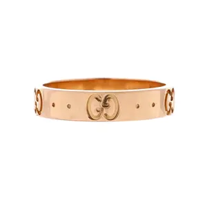 Pre-owned Gucci Icon Band Ring 18K Rose Gold 4mm by Rebag