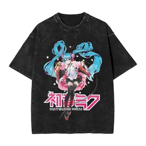 valentine shirts  Hatsune Miku singer music anime  Washed T Shirts Streetwear Novelty T-Shirts  Tee 1Shirt for Men Women Short Sleeve Harajuku
