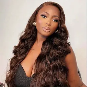 Gabrielle Hair Dark Ginger Brown 13x6 Lace Front Wigs Human Hair Body Wave Frontal Wig 180% Density Reddish Brown Real Hair Wig 13x4 Transparent HD Lace Real Hair Wig Pre Plucked #Fallfreshness TikTokShopBlackFriday