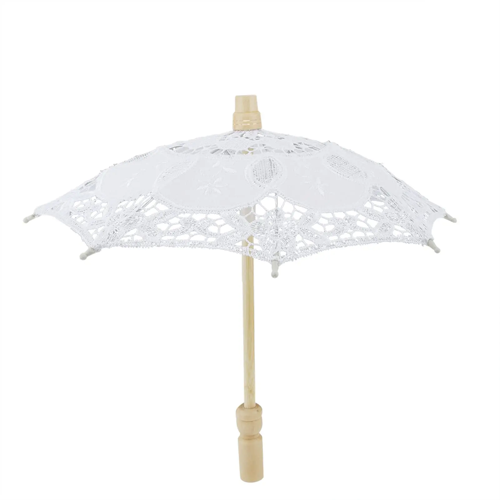 Wedding Lace Parasol  Vintage Bride Umbrella Small Embroidery Flower White Decoration Mini Decorative Tiny Gift Lady Costume Party Romantic Photography Photo Prop Decor 10inch